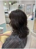 レイヤー×コテ巻き風パーマ