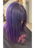 艶髪質改善ストレート×ハイトーンパープルグラデーション
