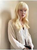 【White blond】ケアブリーチ_抜きっぱなしブリーチ_ロング