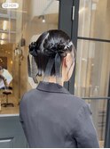 【ヘアセット】タイトリボンアレンジ
