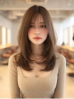 ダル 渋谷/表参道(DAL.)&nbsp;顔周りカットハッシュカットダークブラウンワンホンレイヤー韓国