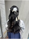 ハーフアップ