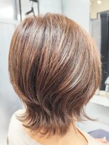 ヘアースタジオ ジェイワン(hair studio J ONE)&nbsp;くびれボブ/レイヤーボブ/外ハネボブ/グレージュ/30代40代50代