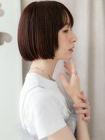 カバーヘア ブリス 川口(COVER HAIR bliss)&nbsp;シースルーバングハッシュレイヤーひし形ショートボブ20代30代X