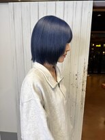 レオクマ 長野(REOKUMA)&nbsp;328. ネイビーブルー/切りっぱなしボブ/前髪/韓国