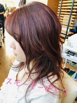 インプレス ちとせモール店(impres) スモーキーピンク&ベージュ系ハイライト