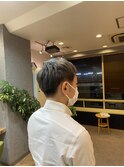 グレーアッシュアップバングショートレイヤーソフトツーブロック