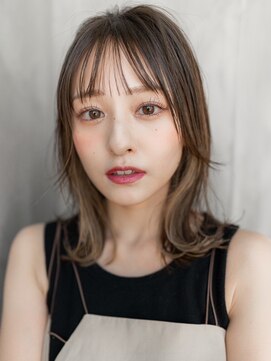 オースティン 調布アミックス(AUSTIN) 大人かわいい前髪セシルカットココアブラウンフリンジウェーブ