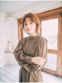 レイヤースタイル/ミディアムボブ/ゆるカール◎30代40代50代