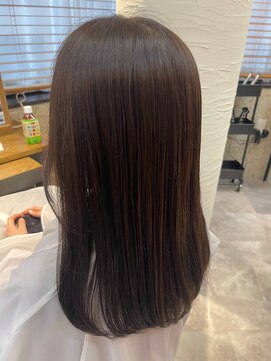 ヘアリゾート粋 トゥジュ 池袋東口店(tujuh) 丸みセミロング/ダークブラウン艶髪20代30代40代