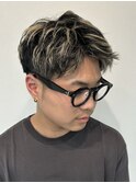 ショートアップバング×ハイライトメッシュカラー[神戸元町]