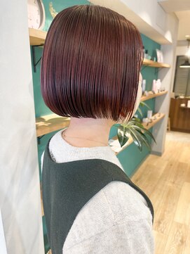 エミス バイ メルト 吉祥寺(emis by melt) 【堀惠】ミニボブピンクブラウン髪質改善ツヤ髪吉祥寺暖色カラー