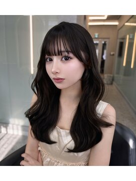 ボタン ハカタ(VOTAN hakata) 博多/韓国ヘア/暗めカラー/ぱつつん前髪/レイヤーカット