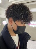 メッシュハイライトスパイラルパーマツイストパーマツーブロック