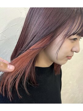 ヘアーサロン 6(hair salon) 髪質改善カラー×インナーピンクオレンジ