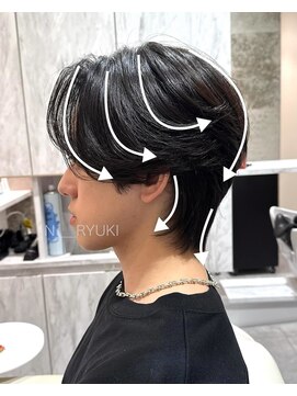 グランシャス(Grancious) men's シースルーセンターパート　ニュアンスパーマ