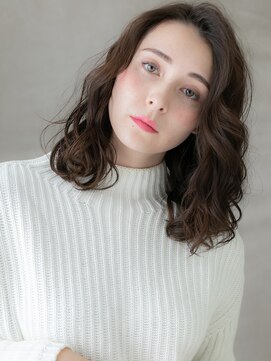 モッズヘア 越谷(mod's hair) 韓国風巻き黒髪ドライパーマエアリーミディアムX越谷30代40代