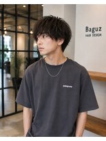 MEN's Baguz MEN'Sカット/ MEN'Sパーマ/ MEN'Sカラー 無造作束感メンズマッシュ韓国風ニュアンスウェーブパーマ