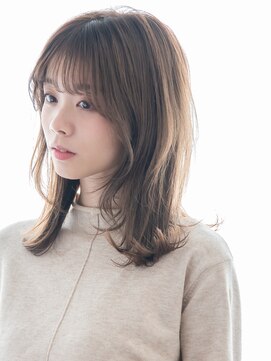 ヘアーサロン ラフリジー(Loufreasy) アディクシーカラーで透け感アッシュベージュ×外ハネミディアム