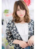 ゆるふわボリューム♪斜めバングハイライト大人ガーリーa1