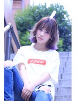 ムード カナザワ(mood kanazawa)&nbsp;シースルーバングがかわいい！ハイトーンくびれミディ