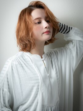 カバーヘア ブリス 戸田公園西口店(COVER HAIR bliss) 外国人風艶感カーキベージュかきあげボブv戸田公園10代20代30代