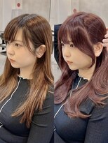 ユニコ(unico)&nbsp;韓国風　小顔　前髪カット　顔まわりカット　透明感カラー