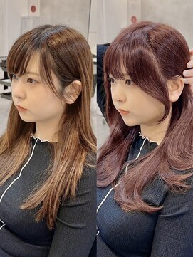ユニコ(unico) 韓国風　小顔　前髪カット　顔まわりカット　透明感カラー