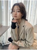 顔まわりレイヤー パーマスタイル セット簡単
