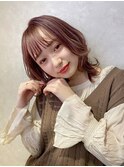 美髪/切りっぱなしボブ/ピンクブラウン/エアリーロング/錦糸町