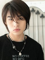 モッズヘアー メン 戸田公園店(mod's hair men)&nbsp;斜めバングポイント！無造作セクシー黒髪ボブウルフe戸田公園