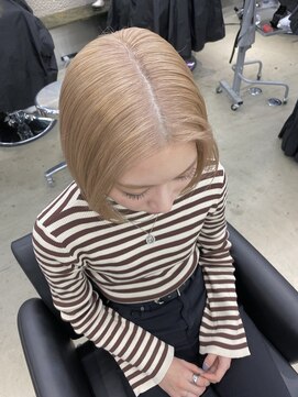 ペレ 栄店(PELE) デザインカラー/レイヤーカット/ウェットヘア/オリーブベージュ