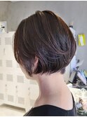 丸みショート/マロンベージュ/30代/40代/50代/脱白髪染め/