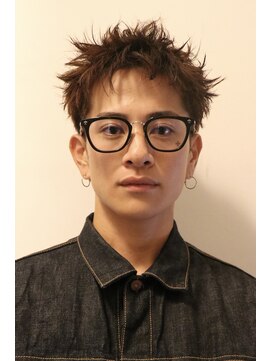 ヘアカロン 熊本本店(Hair CALON) メンズショートスパイキーショートメンズブラウンカラー熊本下通