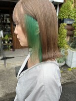 へアサロンアンドカフェガーデン(hair salon&cafe GARDEN)&nbsp;イヤリングカラー/グリーンカラー/ケアブリーチ