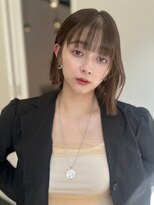 大人美人斜めバングくびれデジタルパーマ毛先丸みパーマ