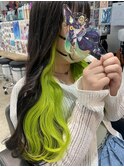 原神 ティナリ 黄緑 イエロー インナーカラー ケアブリーチ