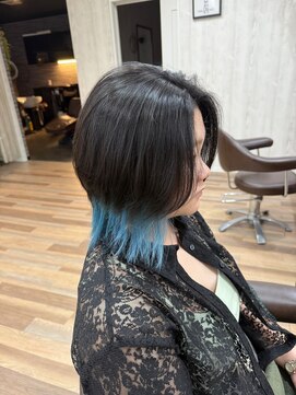 ヘアーアンドライフミルコ(miRuko) ウルフ×水色カラー