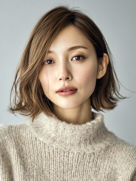 ヒマル 学芸大学(Himaru) 大人女性/白髪ぼかし/ボブルフ/ネビージュ/小顔/ワンレン