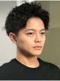 スパイキーショート アップバング 眉毛カット メンズカット 20代