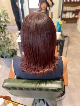シャルムバイルーチェココ(CHARME by Lu'ce coco) くびれヘア外ハネ×レッドブラウン