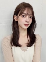 ミシェリー(misherry)&nbsp;#ナチュラル韓国セミロング#ポイントレイヤー#透明感ブラウン