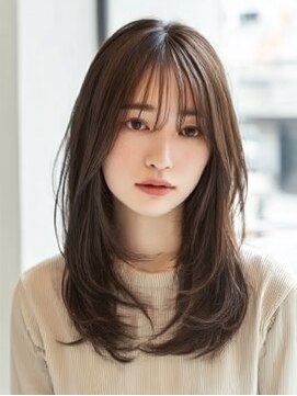 ダル 渋谷/表参道(DAL.) 顔周りカットハッシュカットロングレイヤーダークブラウン