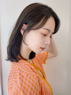 ベイルーム(BAYROOM by HONEY omotesando) 【BAYROOM】肩につくナチュラルミディアム×地毛グレーブラック