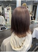 ブリーチ1回ベースでつくるラベージュカラー/ミニボブ