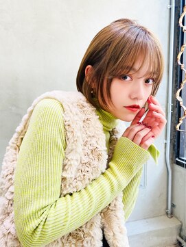 エイミー(Aimee) Aimee 町田　ミルクベージュ×ショートボブ