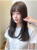 ぱっつん前髪 姫カット レイヤーカット 重ためレイヤー
