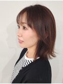 肩口ワンレンボブPinkBrown/府中美容室/夜間/２４時