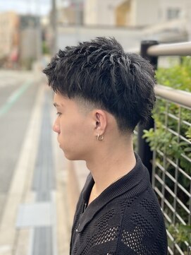 刈部倶楽舞 フェード/ツーブロック/アップバンク/黒髪/メンズ