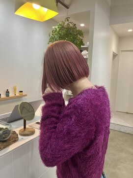 ウッド(uood) ボブ×ピンクカラー